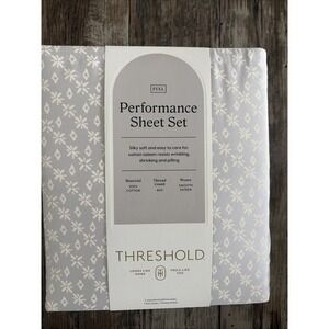 Full 400 Thread Count 100% Cotton Performance Sheet Set Twinkle Stars Gray